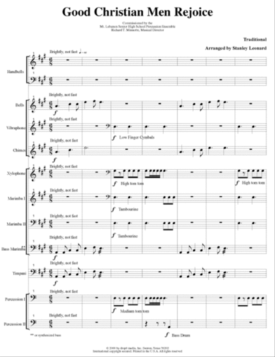 Good Christian Men Rejoice Percussion Ensemble scores gallery preview page 2