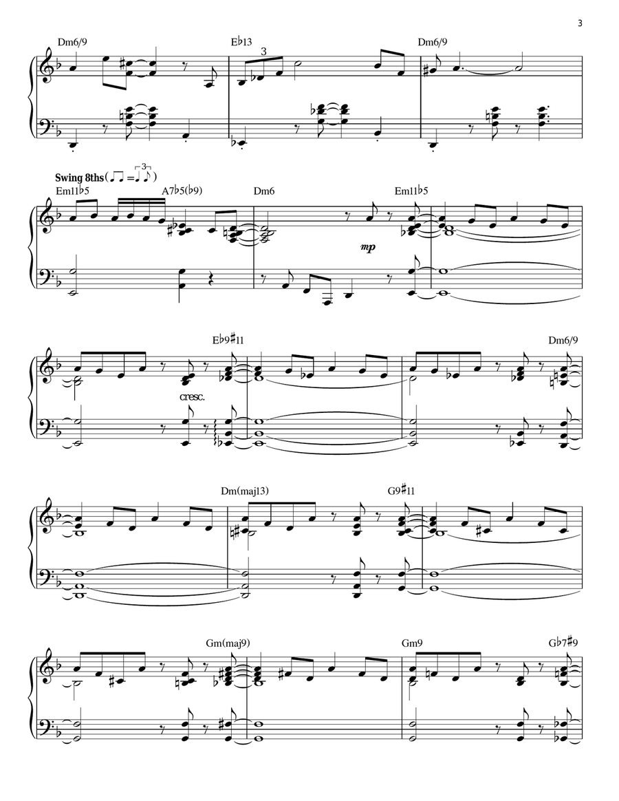 A Night In Tunisia (arr. Brent Edstrom) Piano Solo scores gallery preview page 3