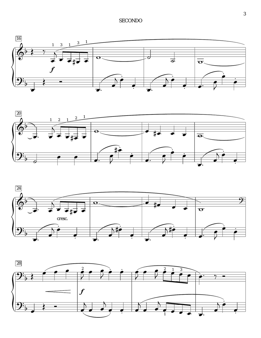 Tango In D Minor Piano Duet scores gallery preview page 3