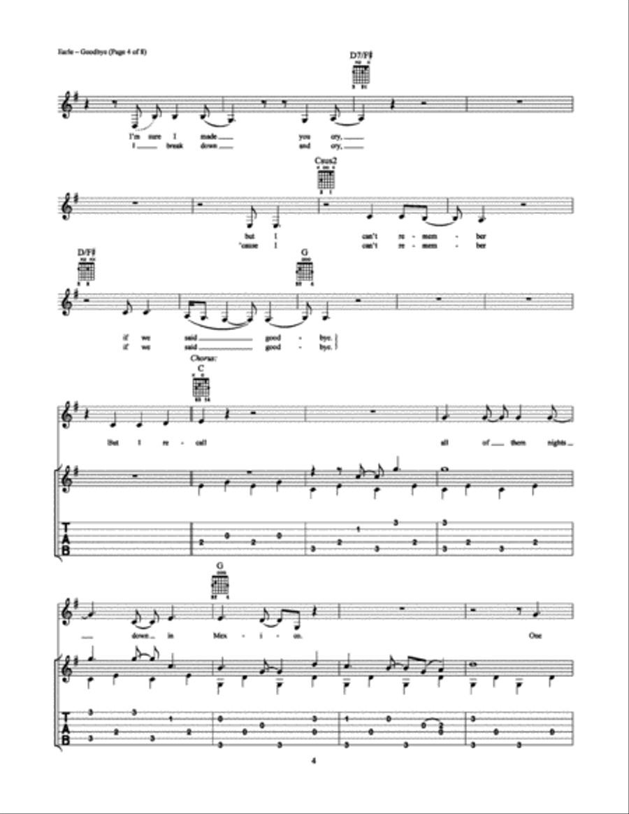 Goodbye Electric Guitar scores gallery preview page 4