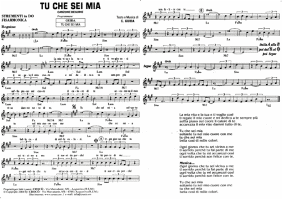 TU CHE SEI MIA Full Orchestra scores gallery preview page 1