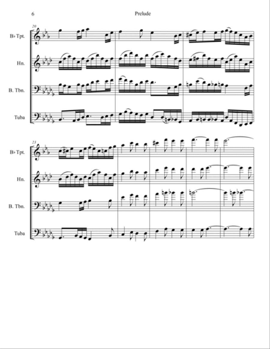 Prelude for Brass Quartet Brass Quartet scores gallery preview page 6