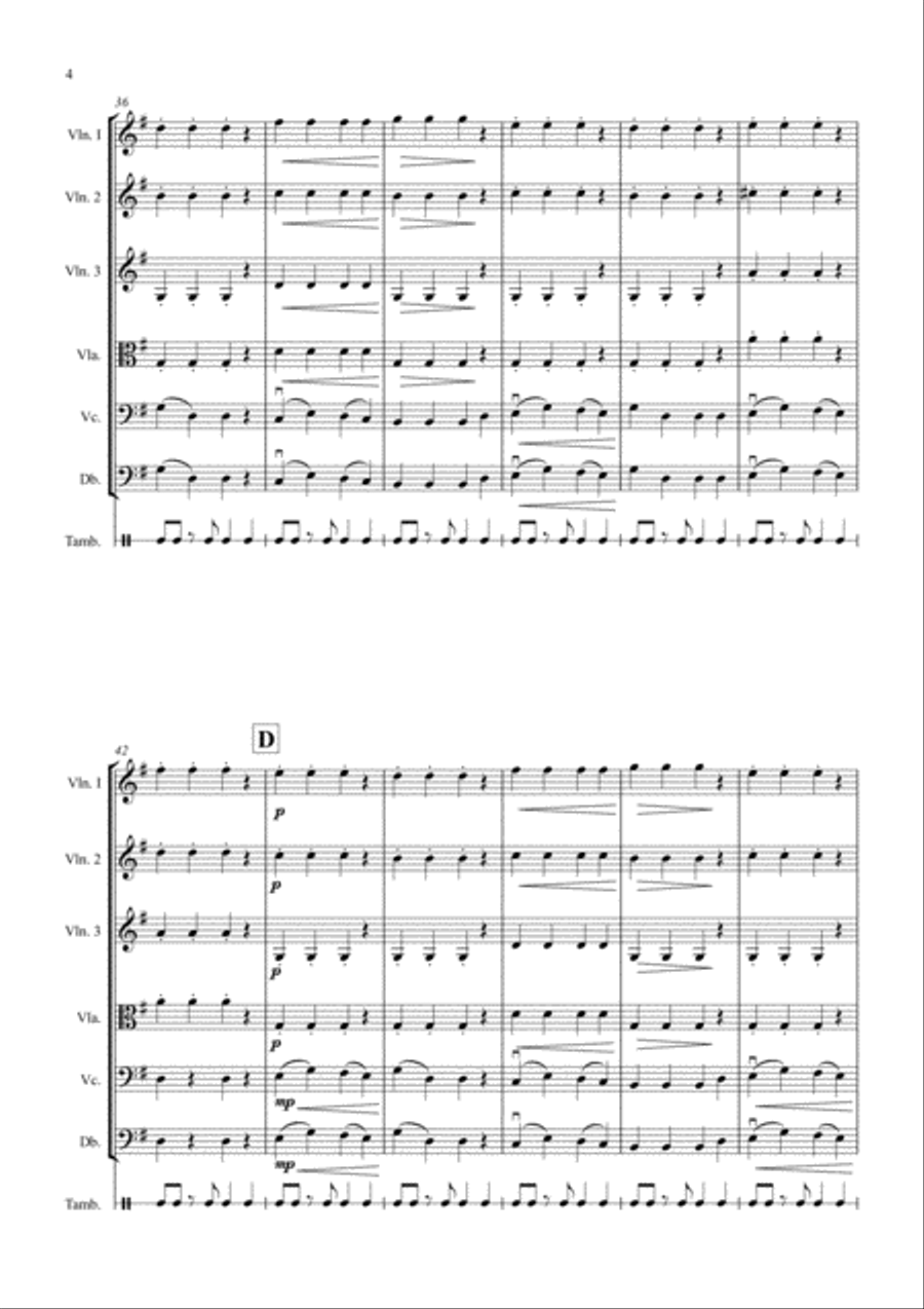Little Tango for Beginning String Orchestra String Quartet scores gallery preview page 4