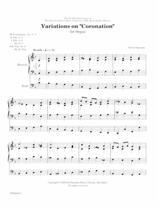 Book cover for Variations on "Coronation"