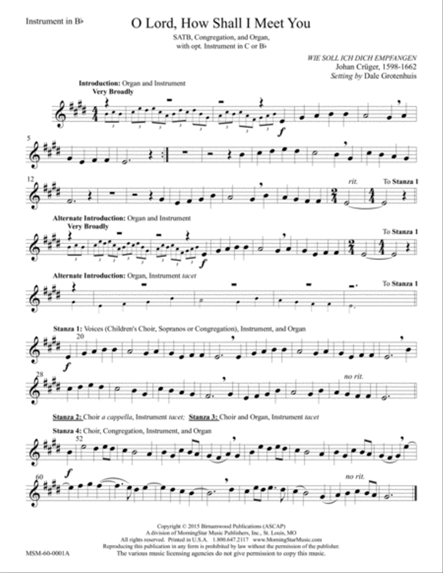 O Lord, How Shall I Meet You (Downloadable C/B-flate Instrumental Parts) Choir scores gallery preview page 1