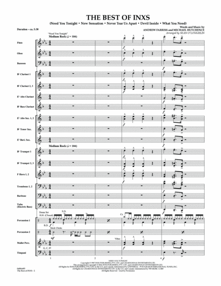 The Best of INXS - Conductor Score (Full Score)