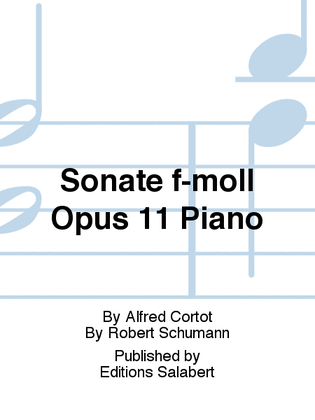 Book cover for Sonate f-moll Opus 11 Piano