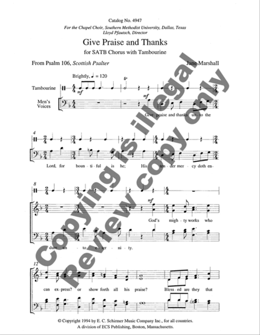 Give Praise and Thanks Give Praise and Thanks 4-Part scores gallery preview page 5