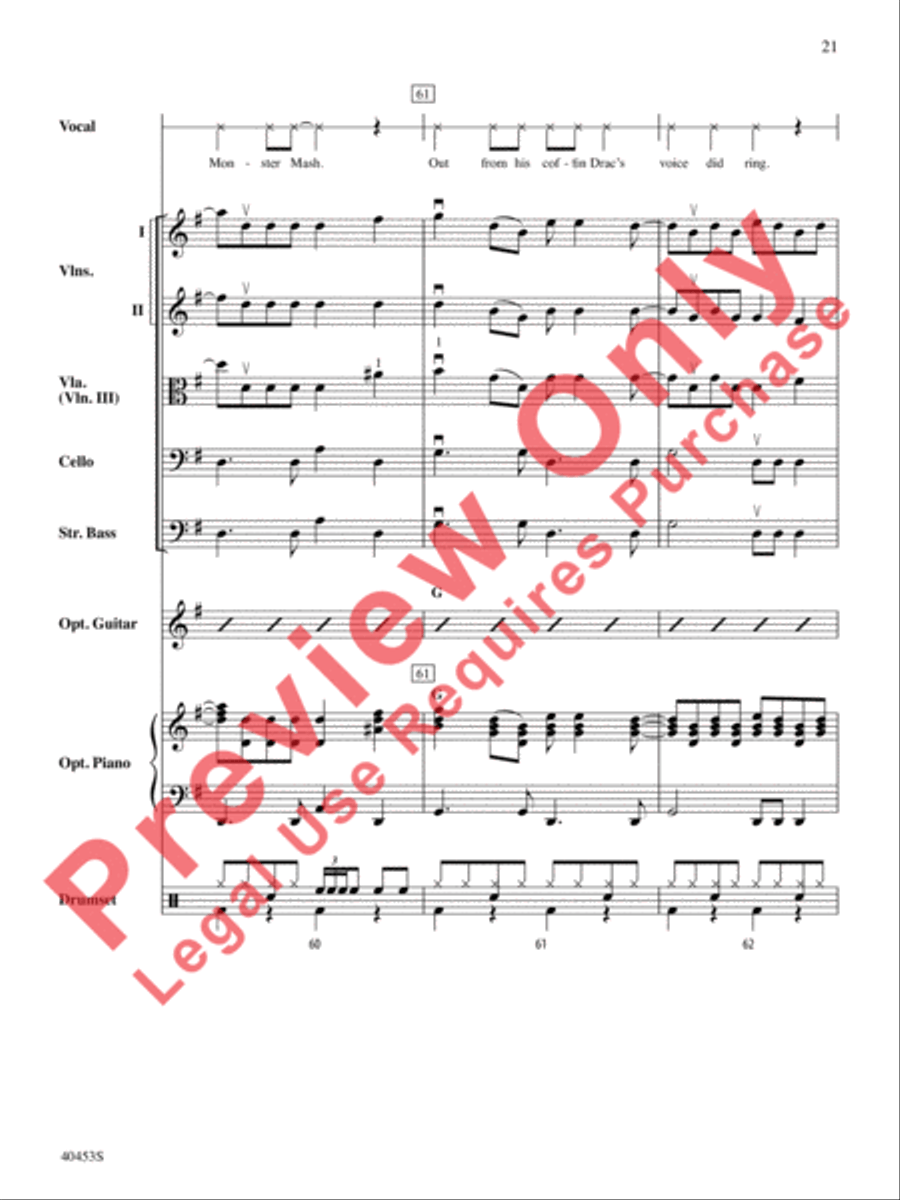Monster Mash String Orchestra scores gallery preview page 22