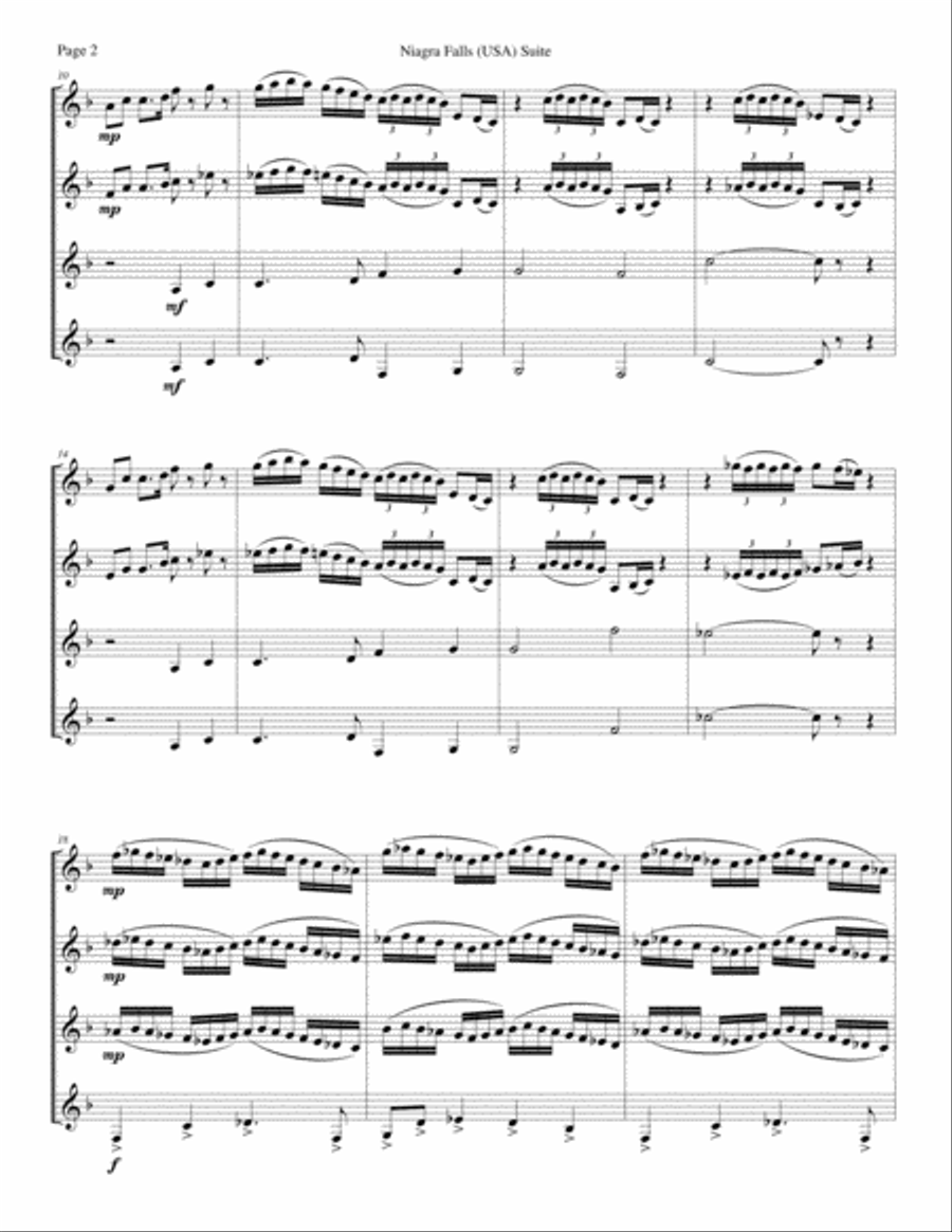 Niagara Falls Suite, USA, for Clarinet Quartet Clarinet Quartet scores gallery preview page 2
