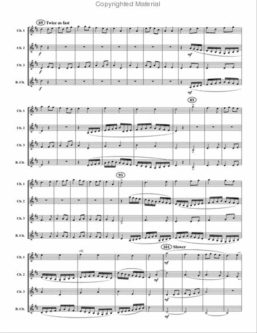 Simple Gifts Simple Gifts Clarinet Quartet scores gallery preview page 4