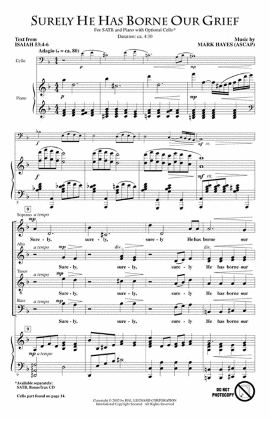 Surely He Has Borne Our Grief 4-Part scores gallery preview page 2