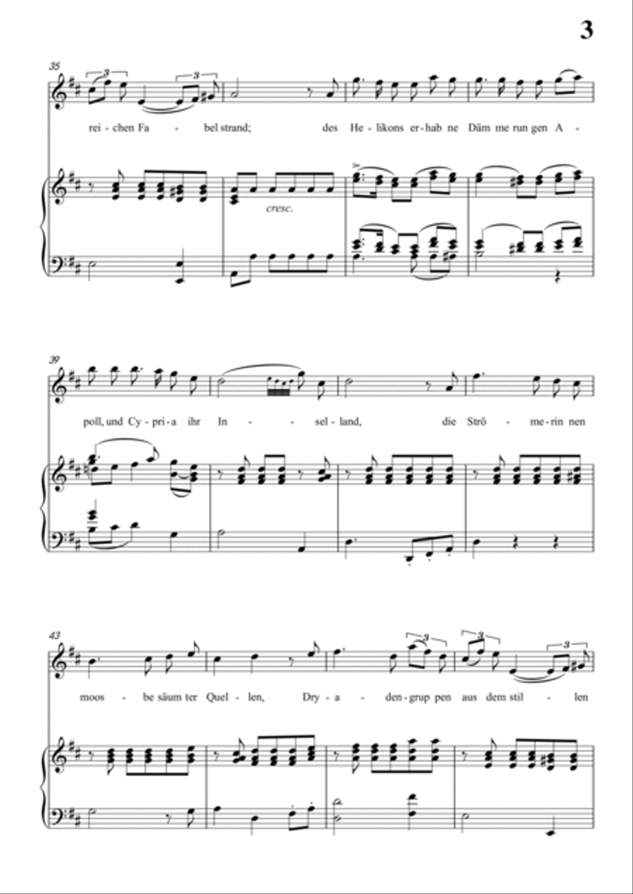 Schubert-Uraniens Flucht(Urania's Flight),D.554 in G for Vocal and Piano Voice scores gallery preview page 4