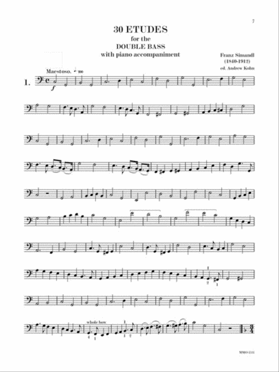Simandl – 30 Etudes for Double Bass Double Bass scores gallery preview page 3