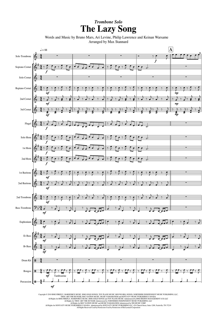 The Lazy Song Brass Band scores gallery preview page 4