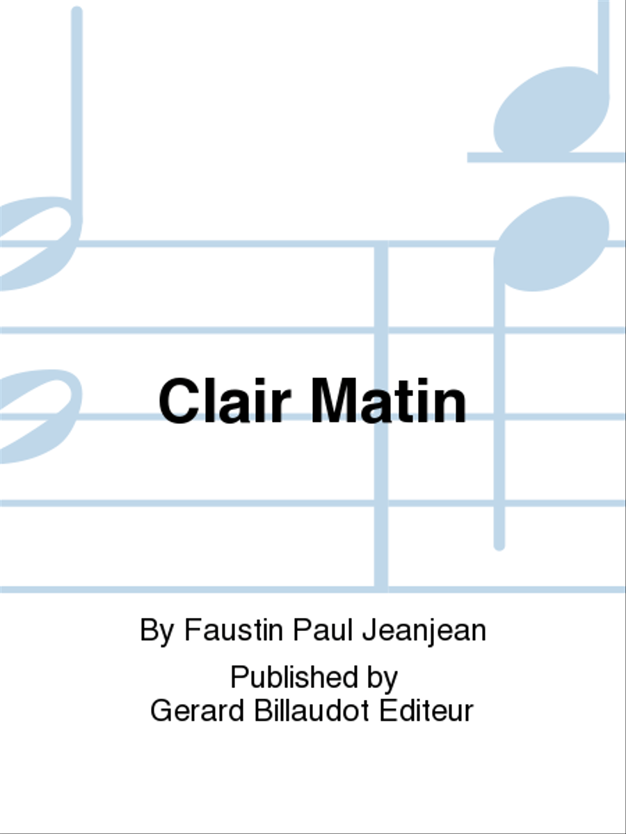 Clair Matin Clair Matin Chamber Music scores gallery preview page 1