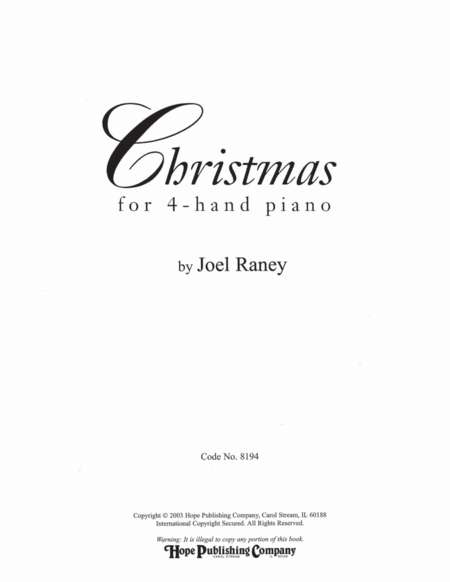 Christmas for 4-Hand Piano-Digital Download