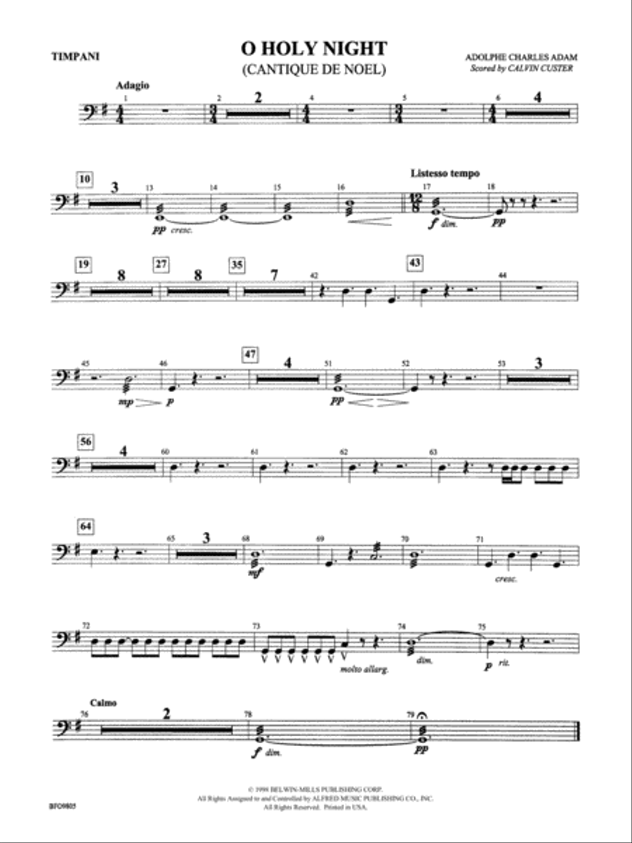O Holy Night: Timpani Full Orchestra scores gallery preview page 1