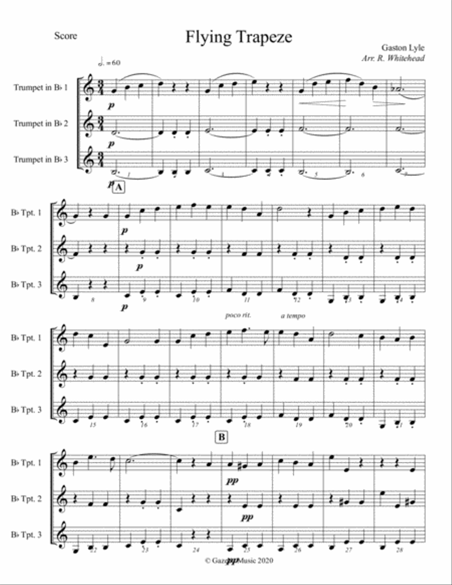 The Flying Trapeze (The The Flying Trapeze (The Brass Ensemble scores gallery preview page 1