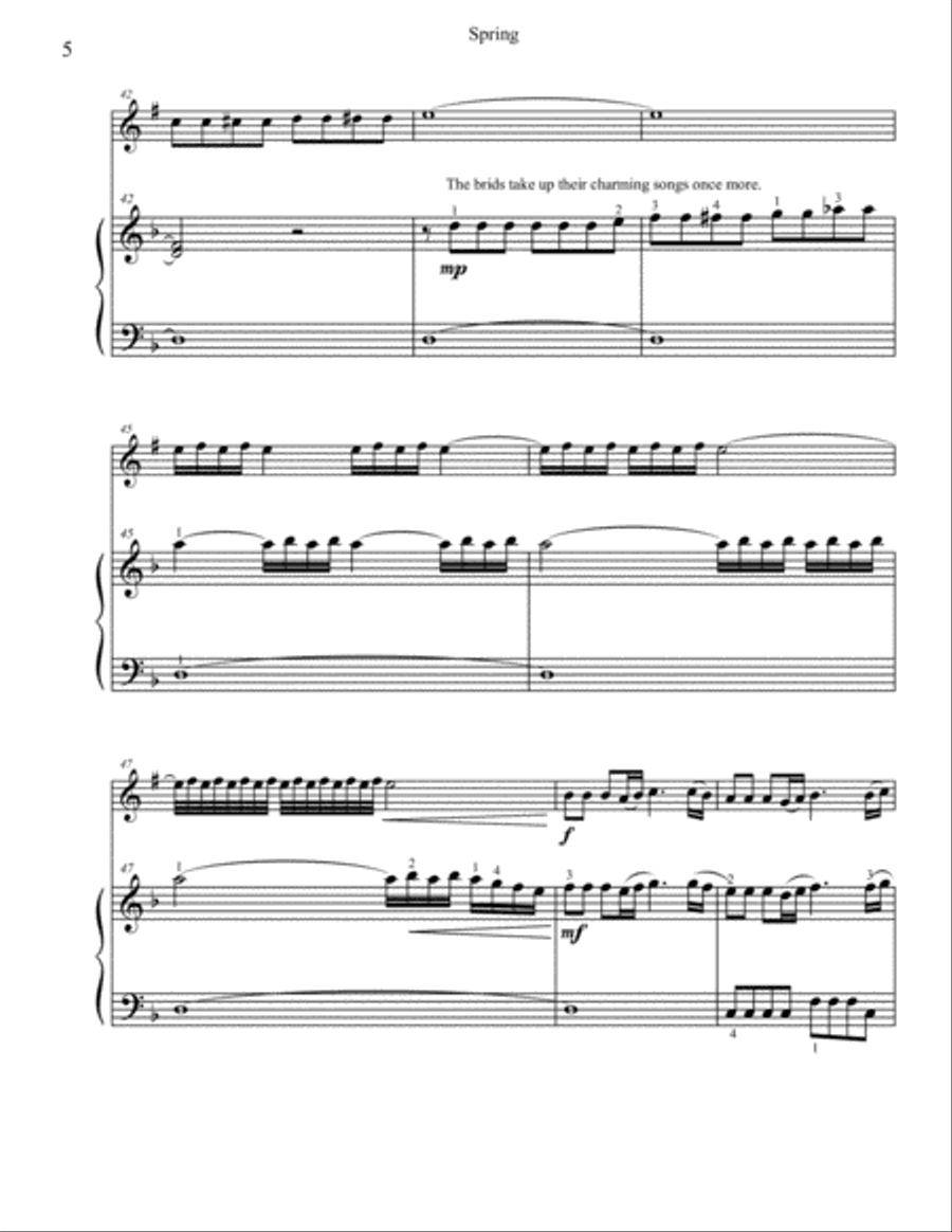 Classical Duets for Clarinet & Piano: 4 Selections from Vivaldi's Four Seasons Woodwind Duet scores gallery preview page 5