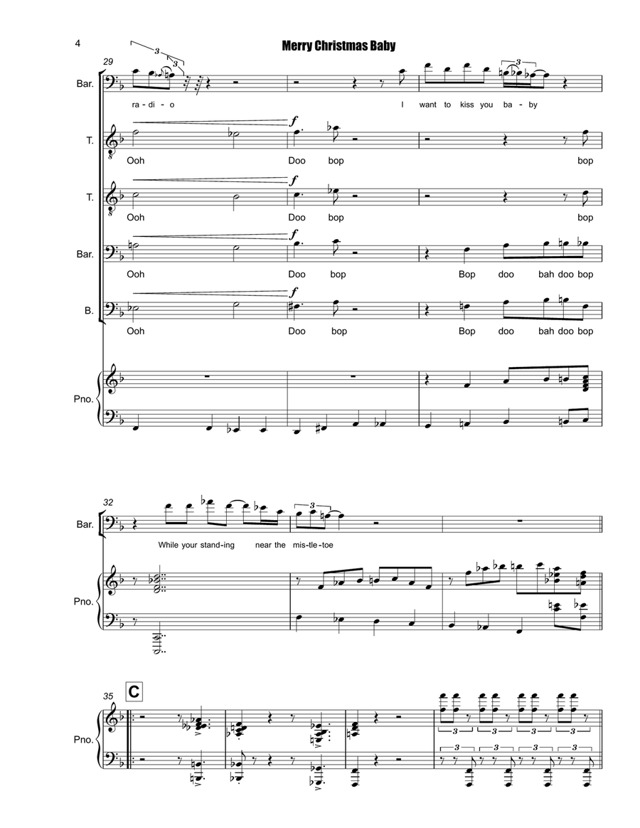 Merry Christmas Baby TTBB scores gallery preview page 4