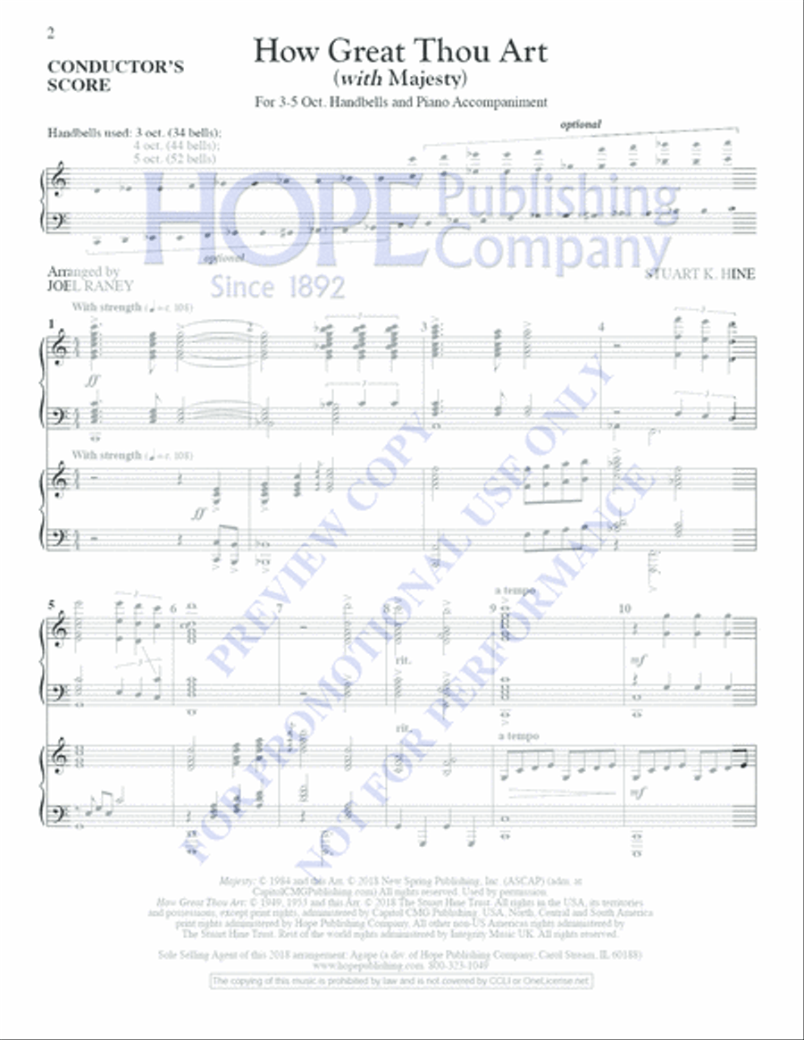 How Great Thou Art with Majesty Handbell Choir scores gallery preview page 2