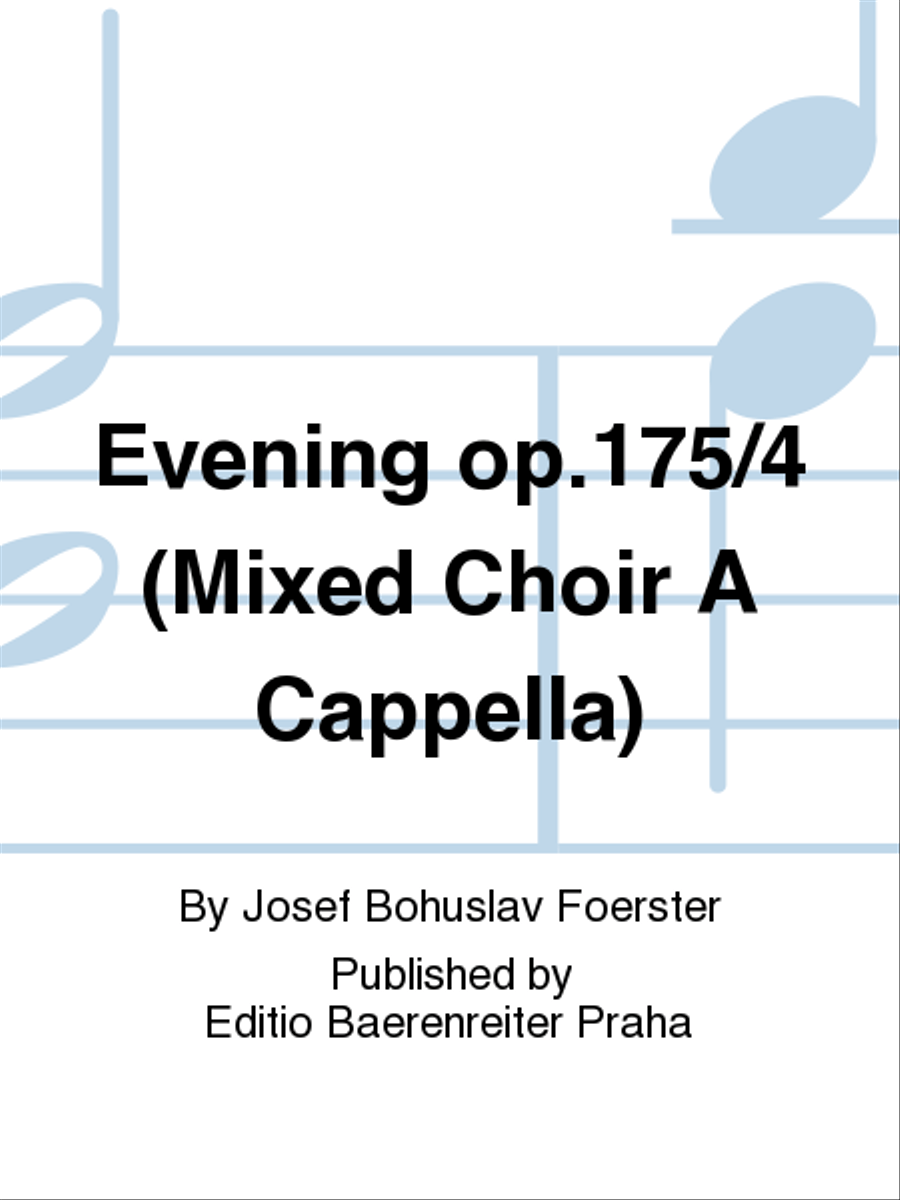 Evening op.175/4 (Mixed Choir A Cappella) 4-Part scores gallery preview page 1