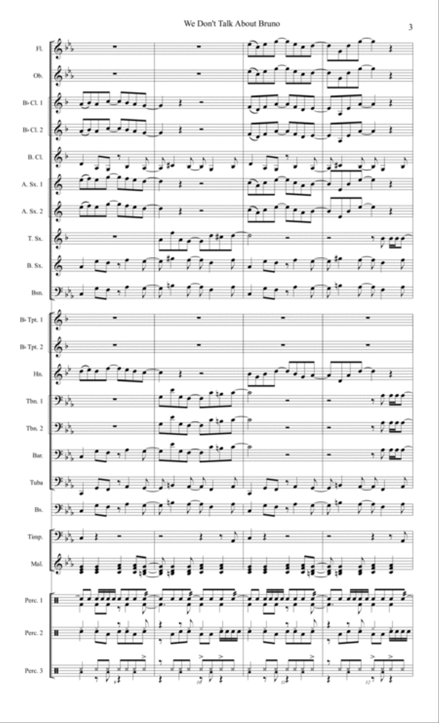 We Don't Talk About Bruno Concert Band scores gallery preview page 3