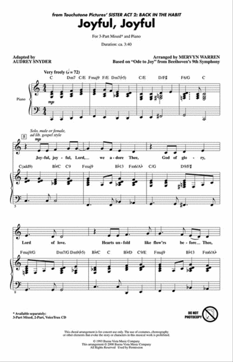 Joyful, Joyful Choir scores gallery preview page 2
