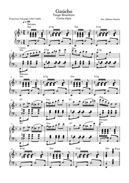 Gaúcho - Corta-Jaca By Chiquinha Gonzaga for piano image number null
