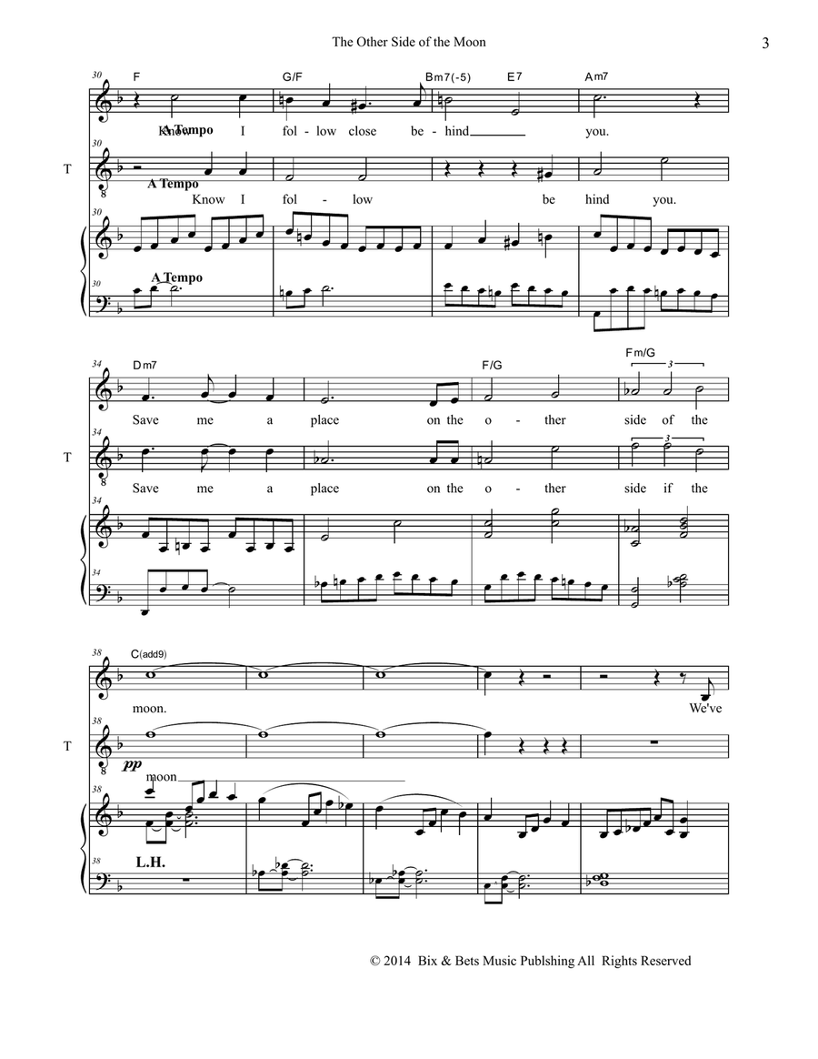The Other Side of the Moon Piano, Vocal scores gallery preview page 3