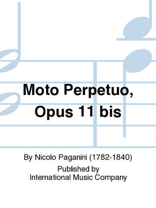 Book cover for Moto Perpetuo, Opus 11 Bis