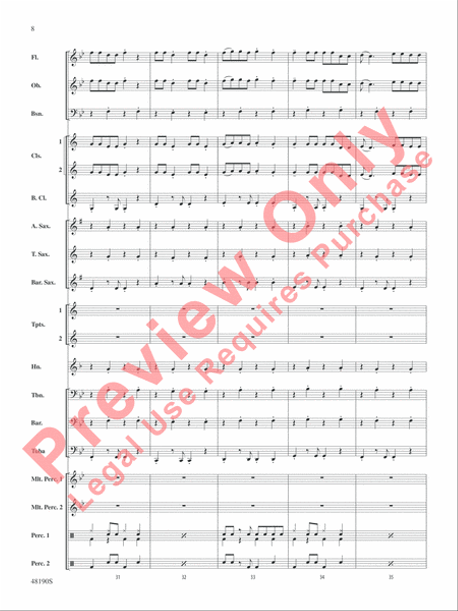 Con Calma (Remix) Concert Band scores gallery preview page 9