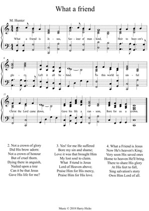What a Friend is Jesus. A new tune to a wonderful old hymn.