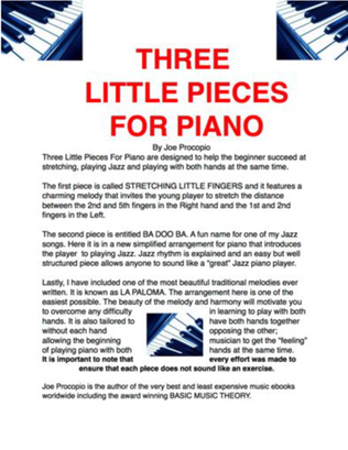 Book cover for THREE LITTLE PIECES FOR PIANO