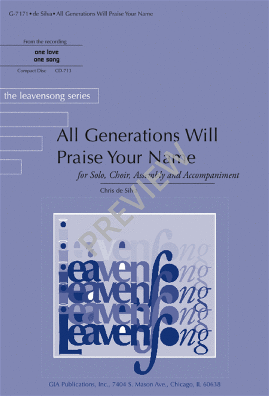 All Generations Will Praise Your Name 4-Part scores gallery preview page 1