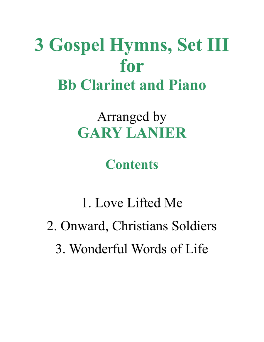 GOSPEL HYMNS, Set III & IV (Duets - Clarinet and Piano with Parts) Clarinet Solo scores gallery preview page 3