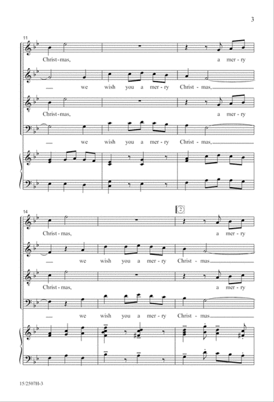 We Wish You A Merry Christmas 4-Part scores gallery preview page 3