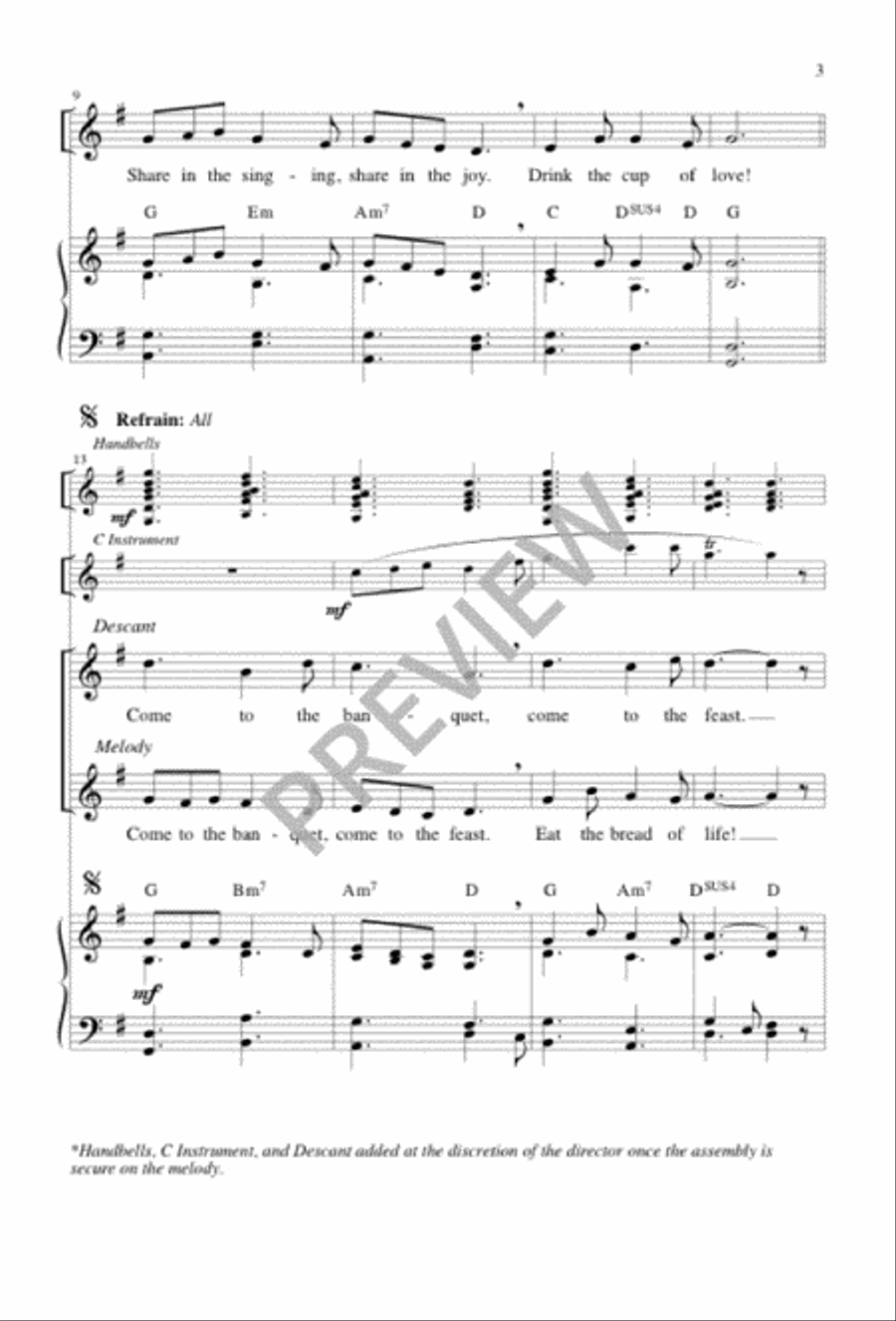 Come to the Banquet Come to the Banquet Unison Choir scores gallery preview page 3