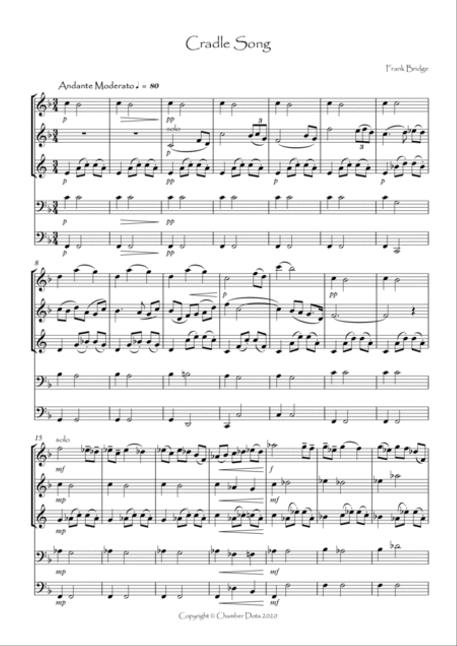 Cradle Song Woodwind Ensemble scores gallery preview page 2