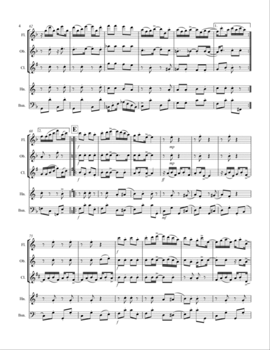 Joplin - “Maple Leaf Rag” (for Woodwind Quintet) Woodwind Quintet scores gallery preview page 5