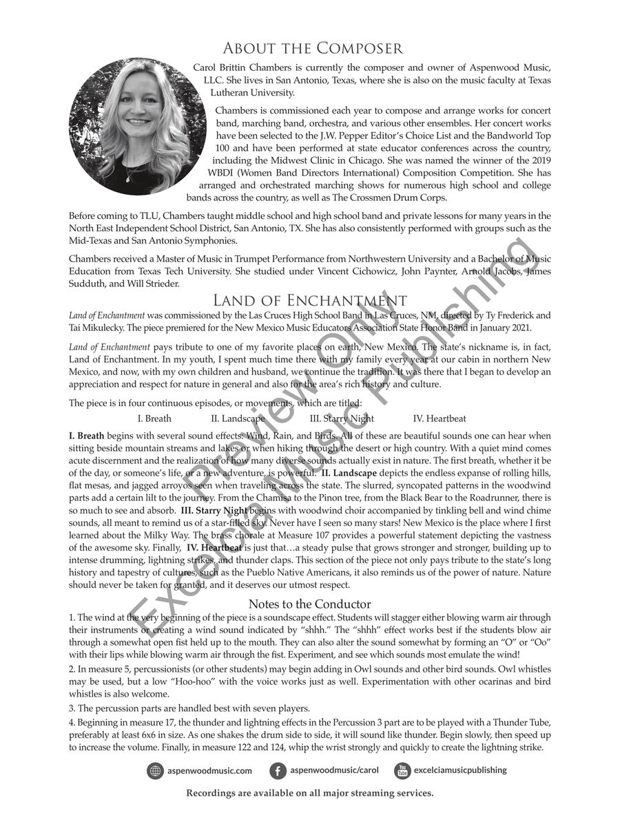 Land of Enchantment (Score) Concert Band scores gallery preview page 3