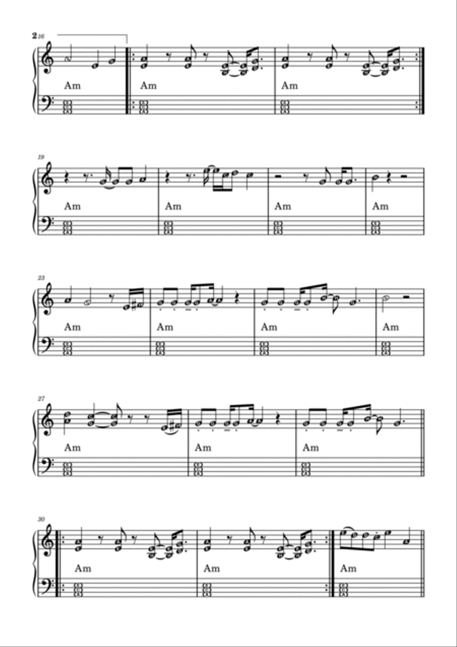 Gonna Make You Sweat (everybody Dance Now) Easy Piano scores gallery preview page 2
