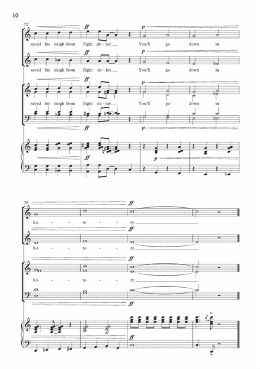 Rudolph The Red-Nosed Reindeer (arr. Richard Allain) 4-Part scores gallery preview page 10