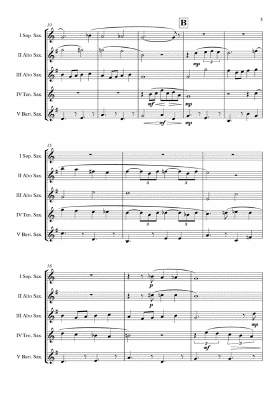 Over The Rainbow (from The Wizard Of Oz) Saxophone Quintet scores gallery preview page 4