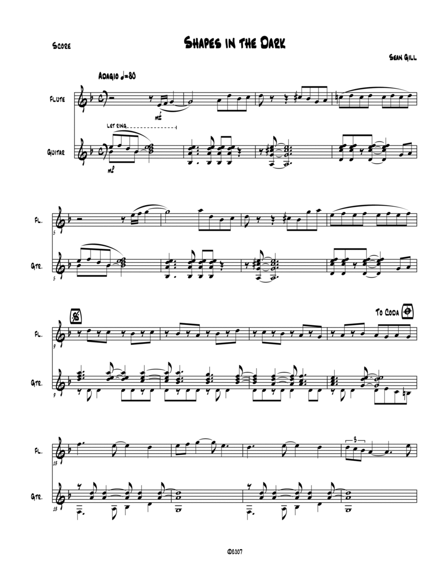 Shapes In The Dark Shapes In The Dark Flute scores gallery preview page 1