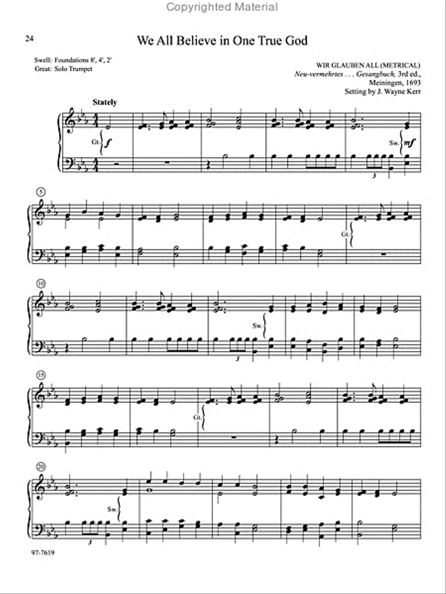 All the Saints Adore Thee: Easy Hymn Preludes for Manuals Organ scores gallery preview page 13