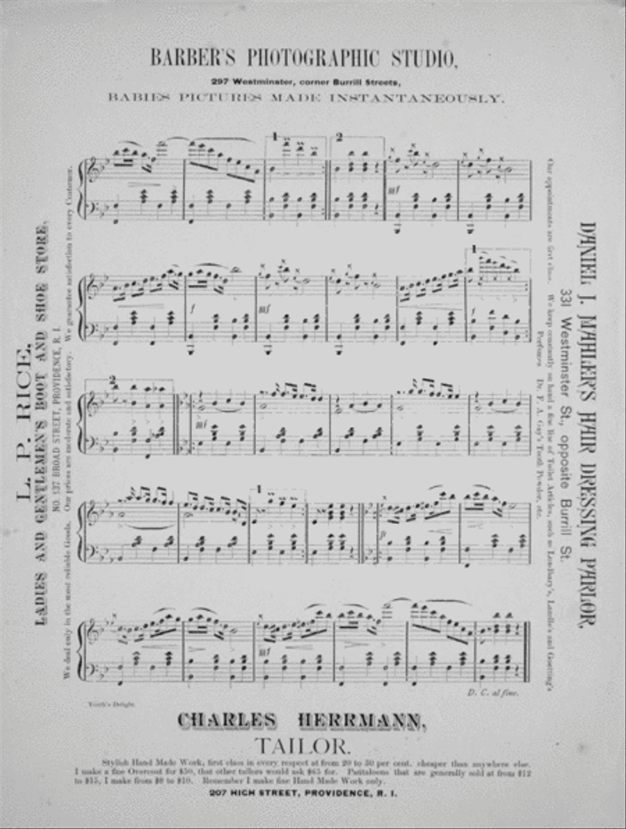 (1) Youth's Delight. Schottische; (2) Glad Tidings Polka Piano Solo scores gallery preview page 3