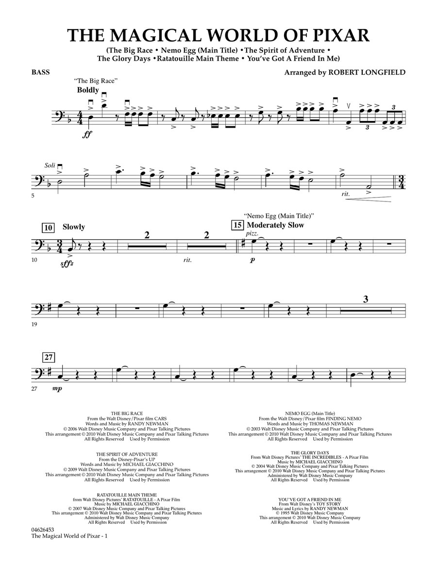 The Magical World Of Pixar - Bass Orchestra scores gallery preview page 1