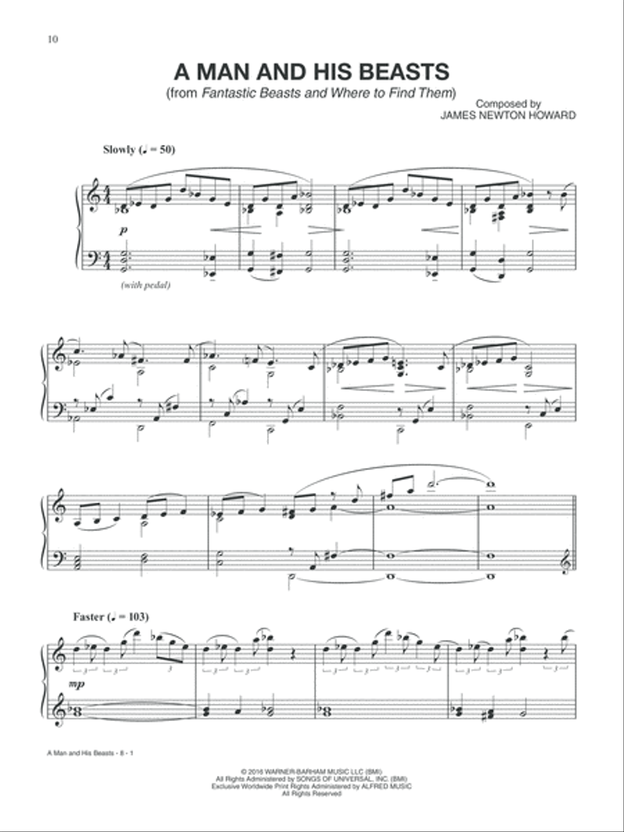 Selections from Fantastic Beasts and Where to Find Them Piano Solo scores gallery preview page 9